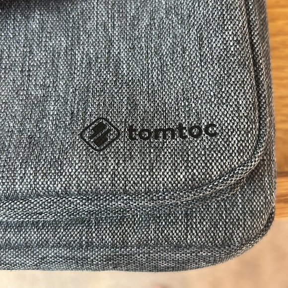 Tomtoc brand laptop bag with front storage gray color - Picture 5 of 5